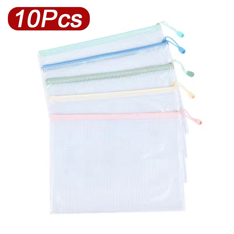 Office Stationery And Supply - 5-30 Pcs Document Zipper Mesh Bags