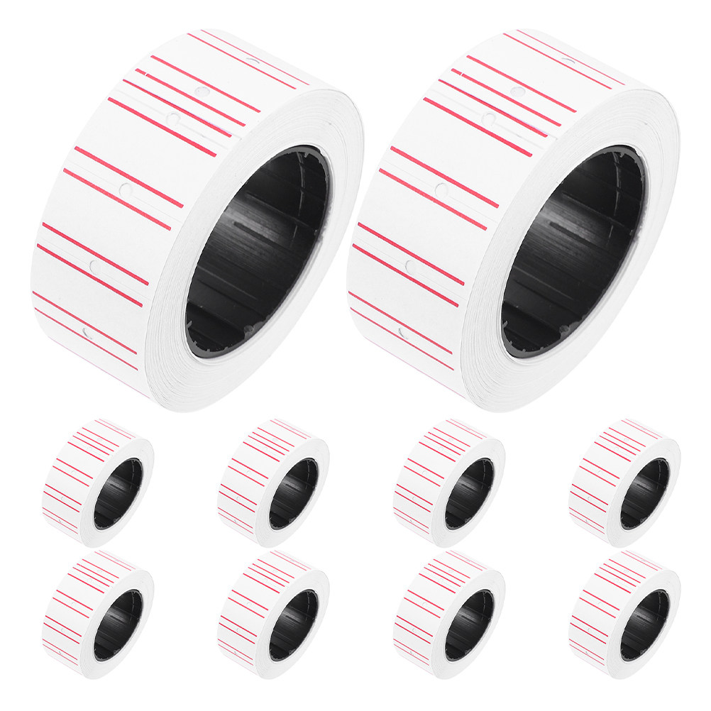 Sticker Label Roll - 10 Rolls Smooth Surface Price Tag