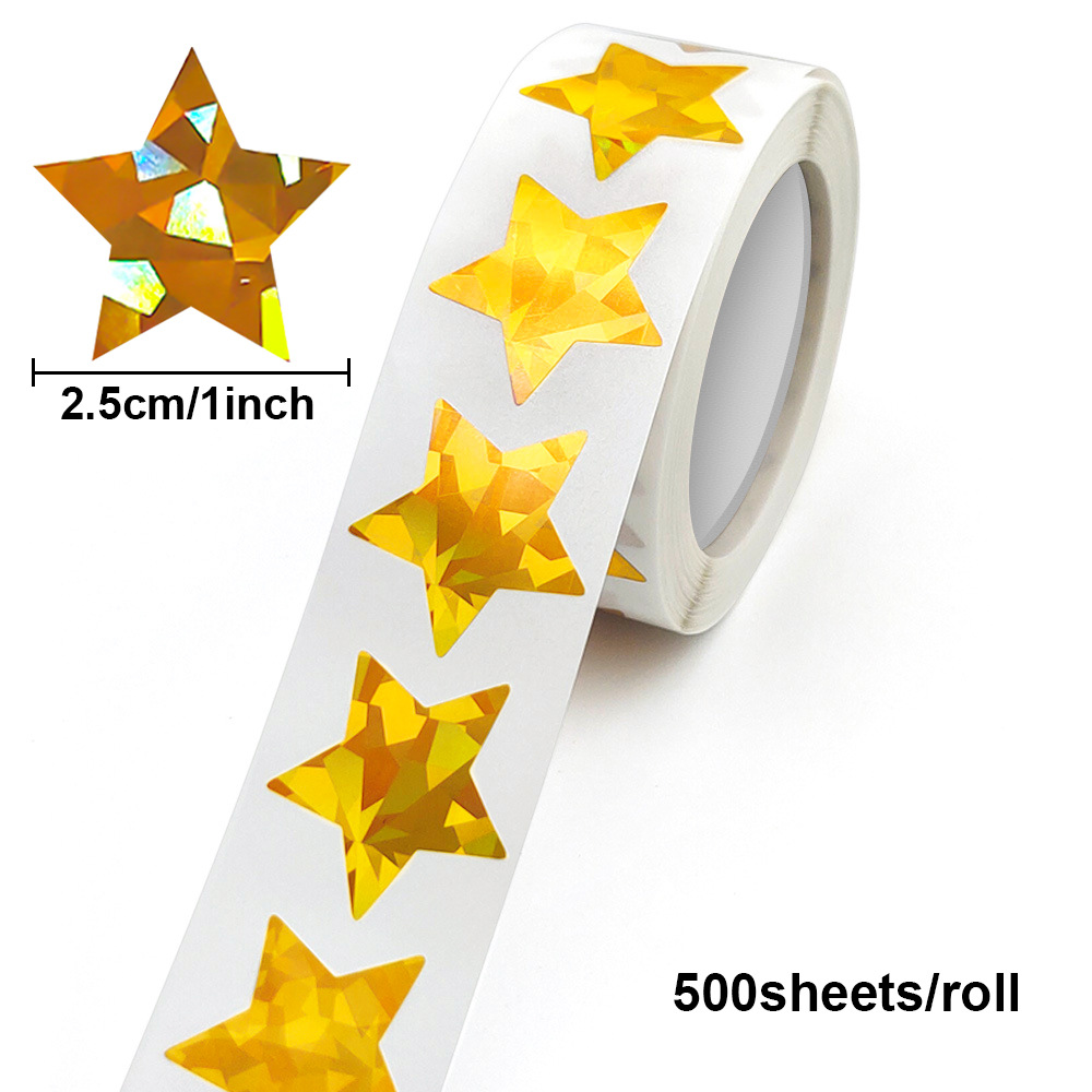 JCAC 500pcs/roll 1 Inch Hologr - огляд і ціна Sticker Label Roll