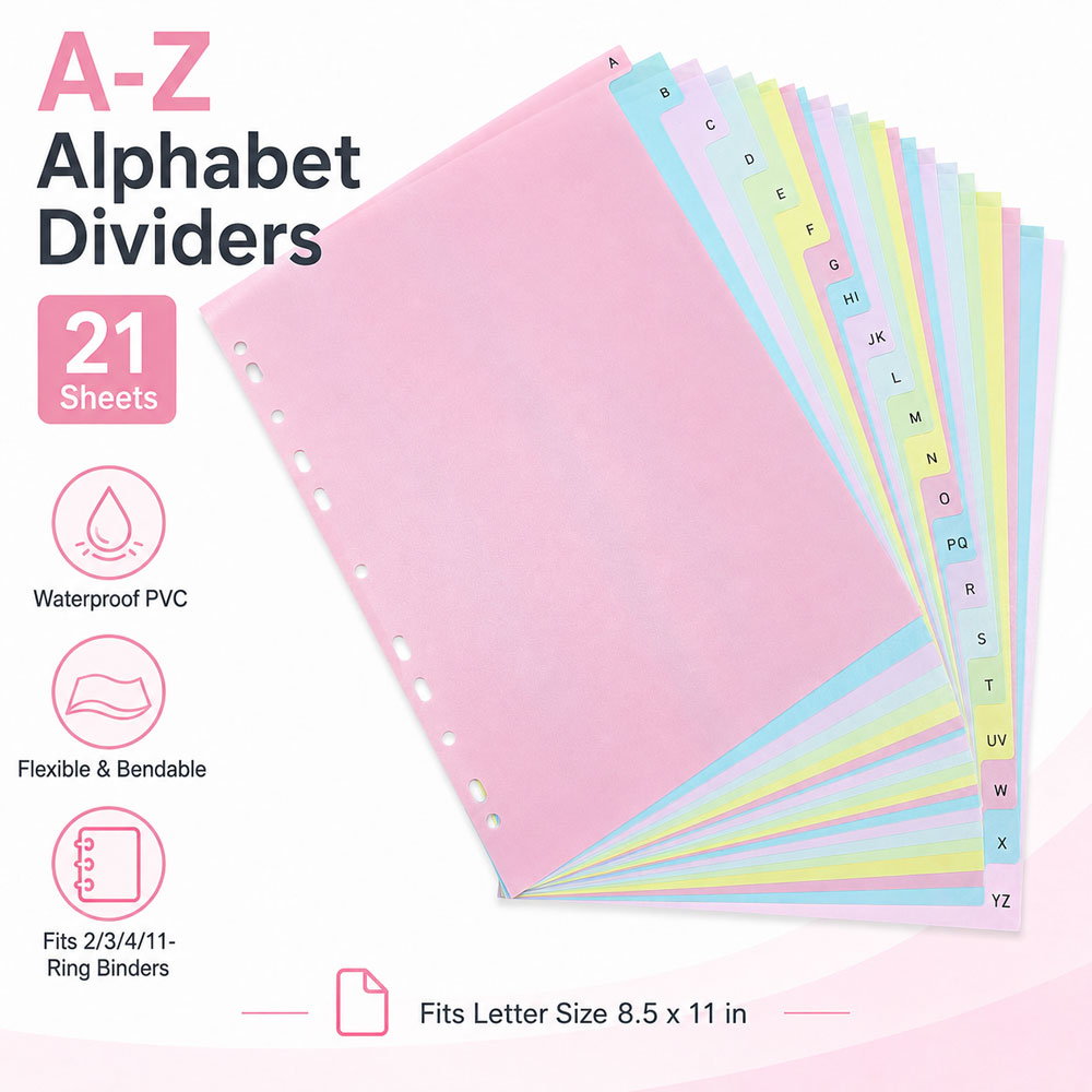 21-Sheet A-Z Alphabet Binder D - огляд і ціна Index Tab Divider