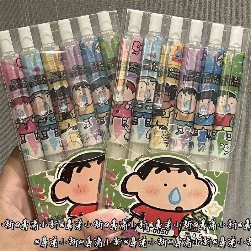 6pcs Crayon Shin-chan Student  - огляд і ціна Gel Ink Pen Set