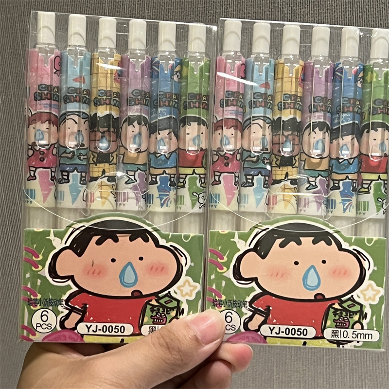 6pcs Crayon Shin-chan Student  - огляд і ціна Gel Ink Pen Set