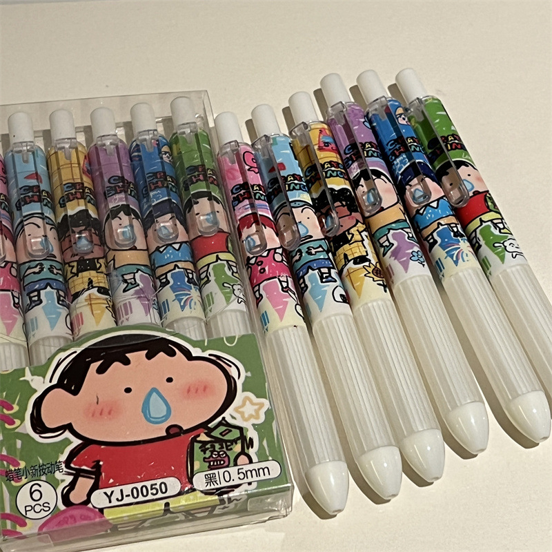 6pcs Crayon Shin-chan Student  - огляд і ціна Gel Ink Pen Set