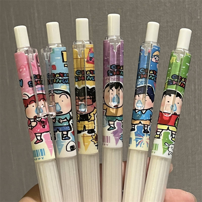 6pcs Crayon Shin-chan Student  - огляд і ціна Gel Ink Pen Set