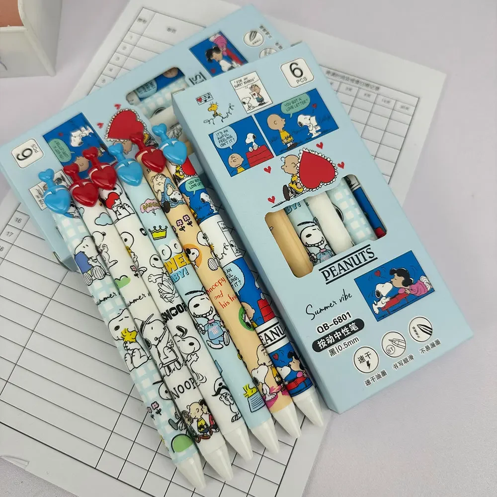 6 Pcs Snoopy Gel Pen Set 0.5mm - огляд і ціна Gel Ink Pen Set