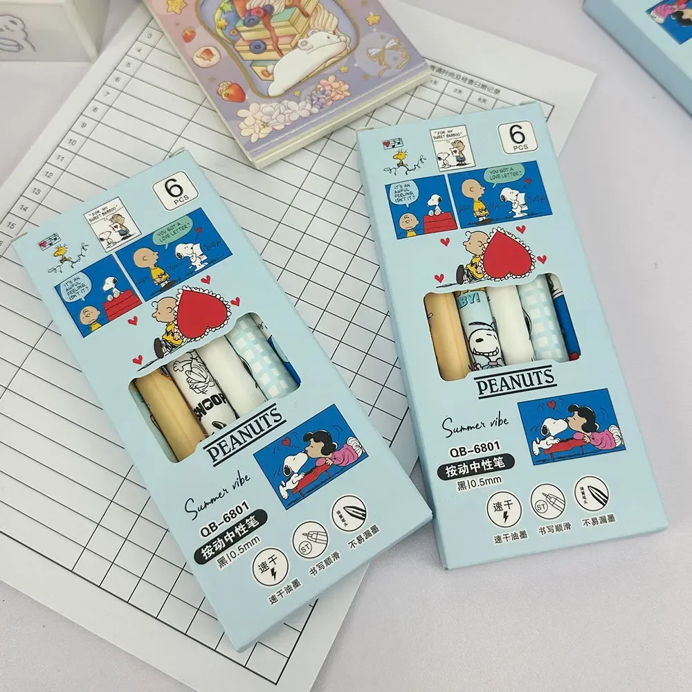 6 Pcs Snoopy Gel Pen Set 0.5mm - огляд і ціна Gel Ink Pen Set